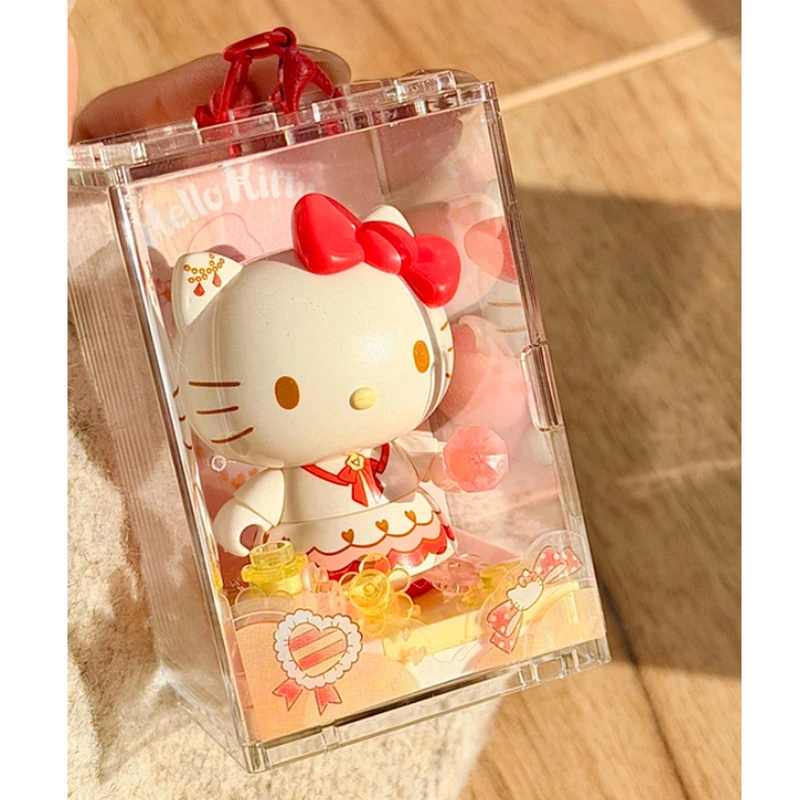 

AREAX Sanrio Characters Blind Box Brick Keychain Hello Kitty Kuromi Cinnamoroll Assemble Toy Desktop Decor Collectible Gift