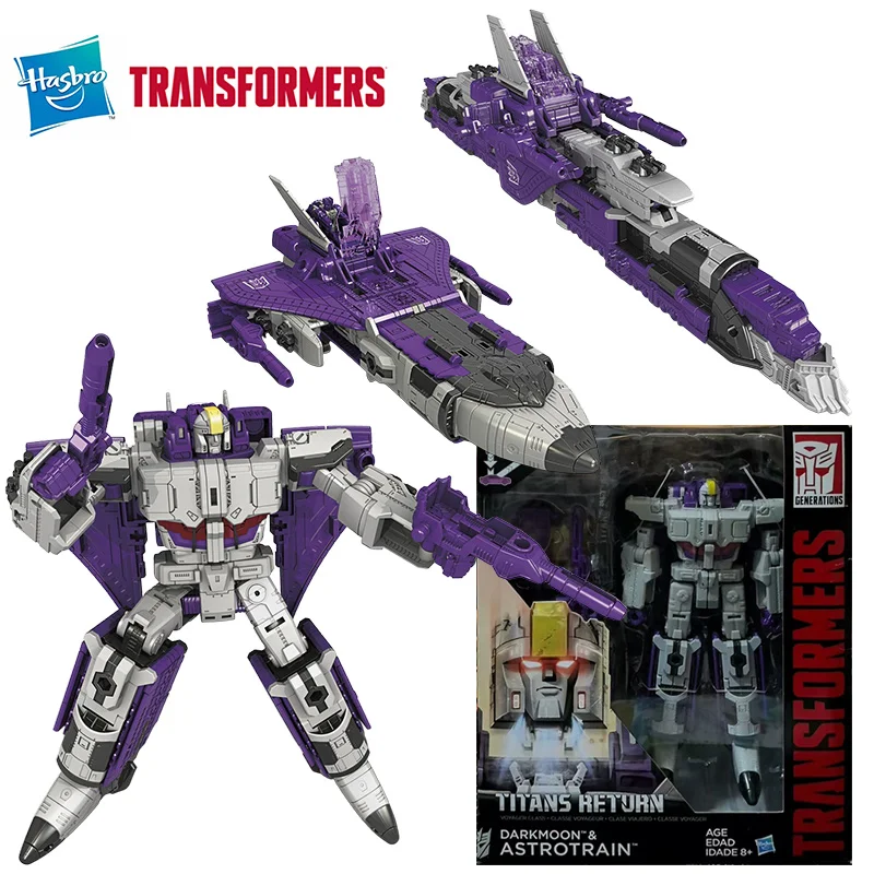 Hasbro Transformers Titans Return Darkmoon & Astrotrain 18Cm Voyager Class Original Action Figure Model Toy Gift Collection