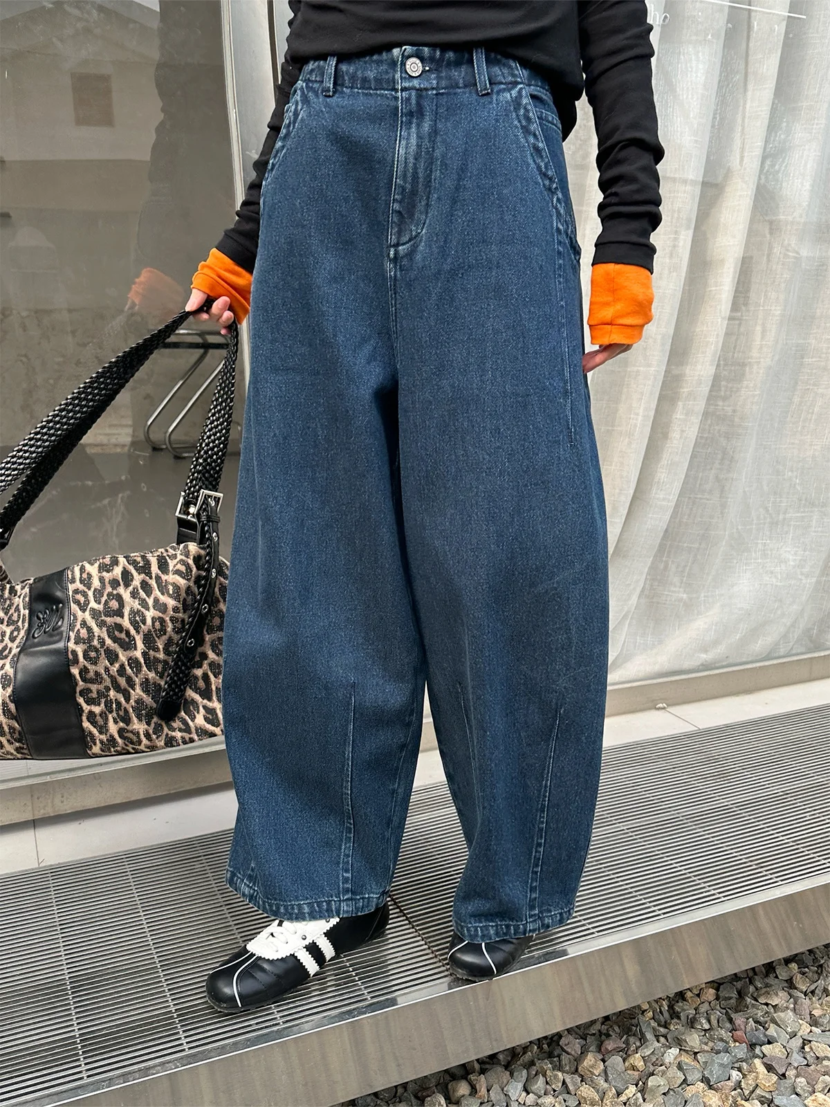 

Новые джинсы REREK свободного кроя с вышивкой, женские, повседневные, свободные, удобные, с заниженной талией