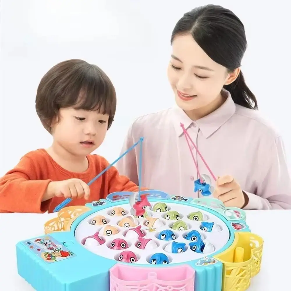 크리 에이 티브 플라스틱 낚시 장난감 블루 핑크 15 물고기 4 막대 낚시 디스크 마그네틱 낚시 게임 장난감 선물