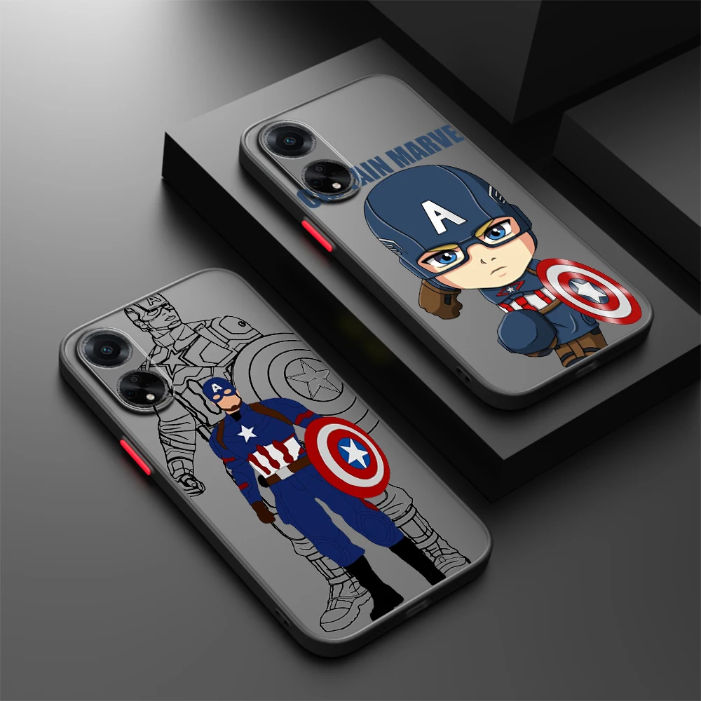 Captain Hero Surprise Frosted Translucent For OPPO X5 X3 A54S A5 A94 A16 A53S A57 A74 A72 A96 A98 A78 5G Back Phone Case