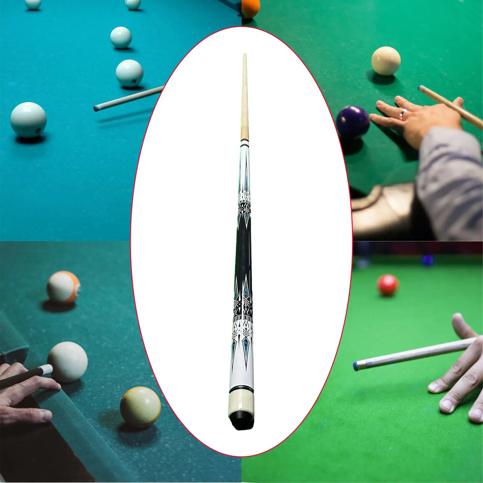 57 Inch Split Billiard Cue Stick Wood Construction Pool Stick for Training Home Game Room Accessories