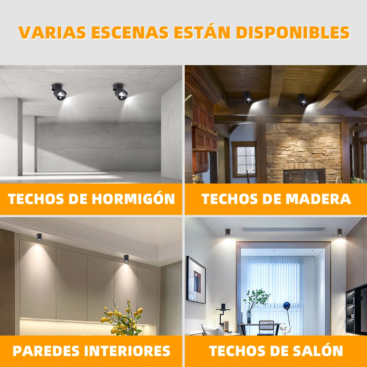 LED Downlights 3 Color Change Room Decor Fixture Foldable Spotlight Indoor Ceiling Lamp for Bedroom Living Room Kitchen Led Spot