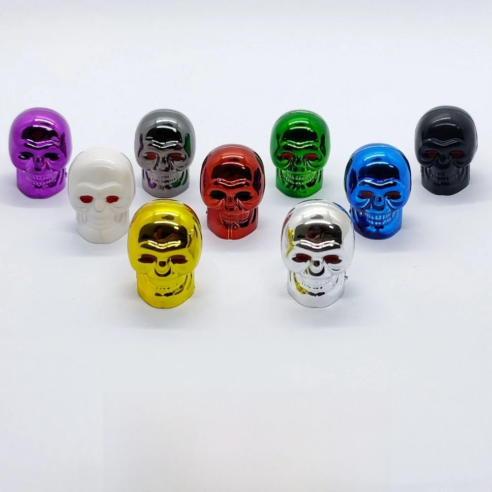1Pc Skull Style Bike Tires Valve Caps Antirust Copper Core Dust-Proof Protective Cover Valve Stem Cap Universal Tire Valve Cap