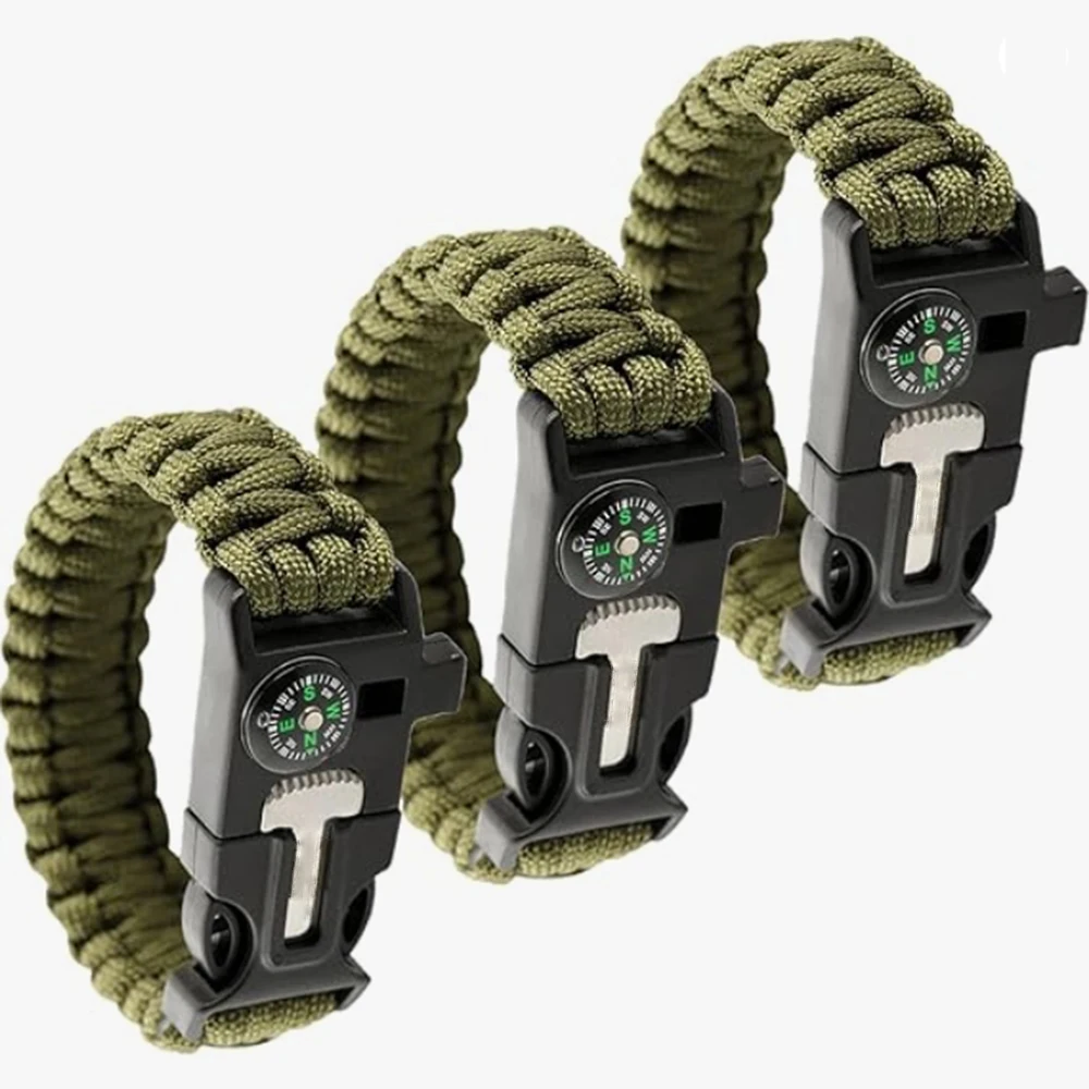 5-in-1 Outdoor Multifunktions Paracord Überleben Armband Männer Frauen Camping Abenteuer Notfall Rettung Überleben Seil Armband ﻿ ﻿
