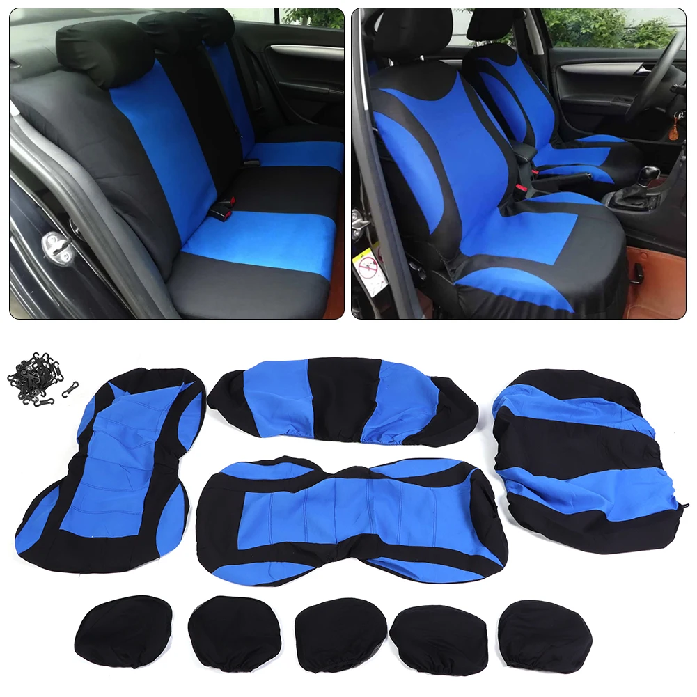 

9-piece Set Car Seat Cover Five Seats Comfortable Dirt Resistant Wear-resistant Seat Cushion Automotive Interior Accessories