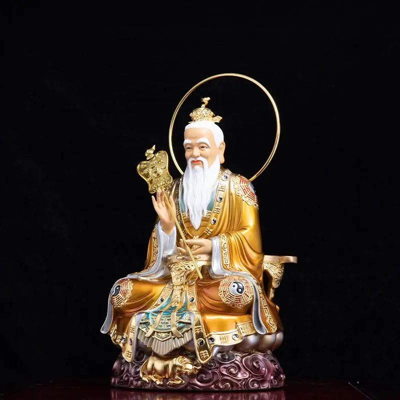 Pure copper Taozu statue Taishang Laojun bronze statue Lingbao Yuanshi Tianzun ornament