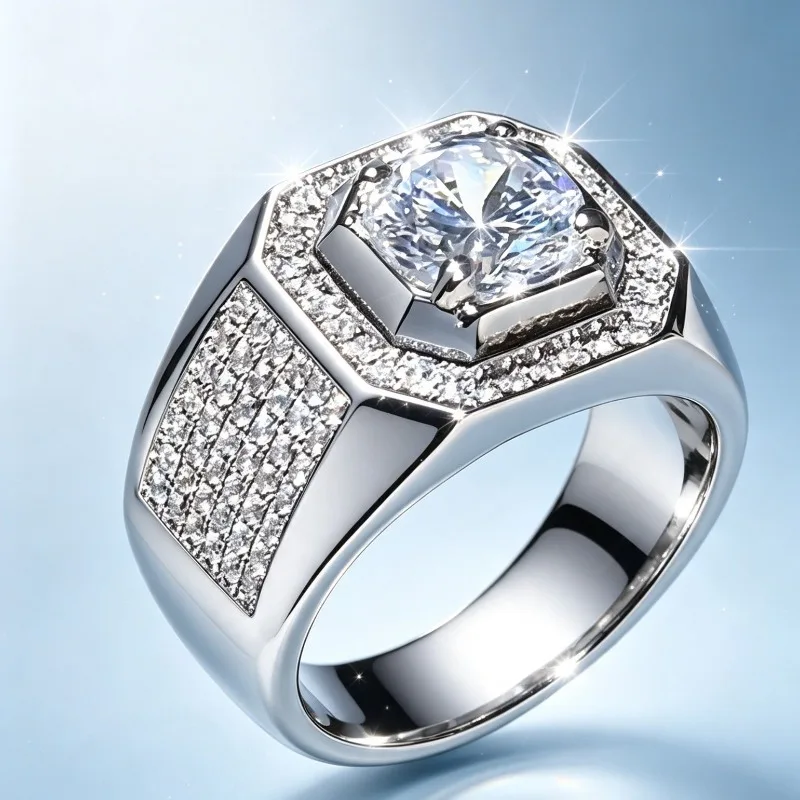 Fashionable, trendy men’s zirconium ring, men’s jewelry, export-oriented, hot seller, cross-border ring, wholesale.