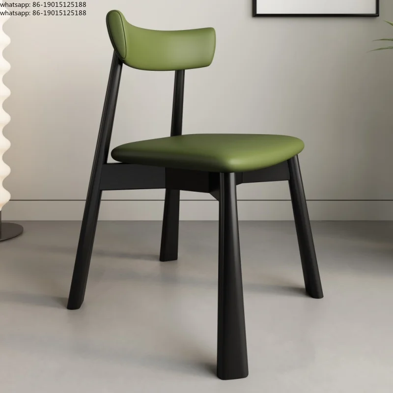 Nordischer Stil Massivholz Esszimmerstuhl Gepolsterter Küchen- und Wohnzimmer-Akzentstuhl Moderner Ergonomischer Rückenlehnenstuhl für Zuhause