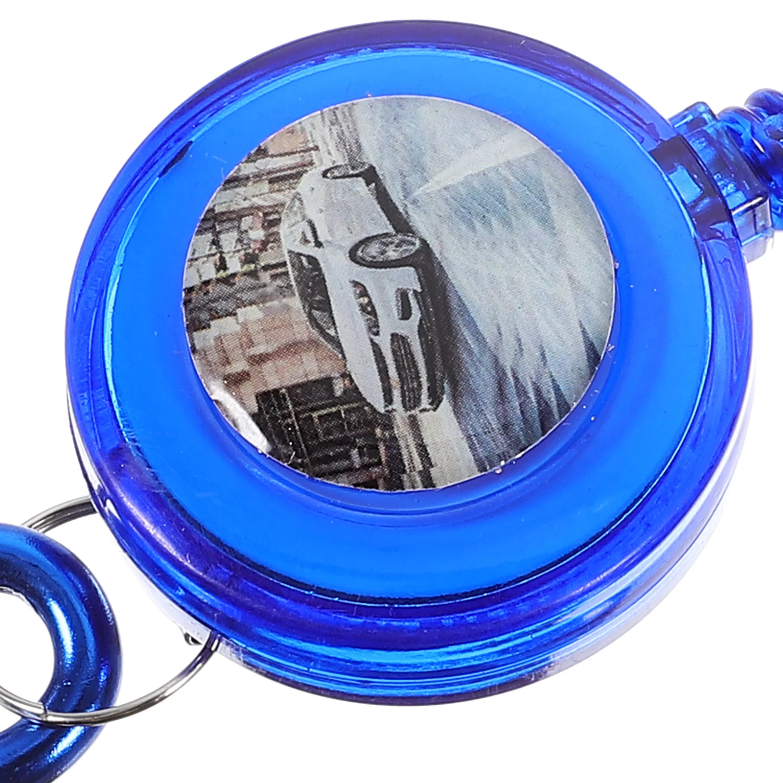 

5Pcs 3-in-1 Retractable Keychain Pen with Badge Reel Belt Clip Carabiner Compact Design Purple Green Black Ink for Work