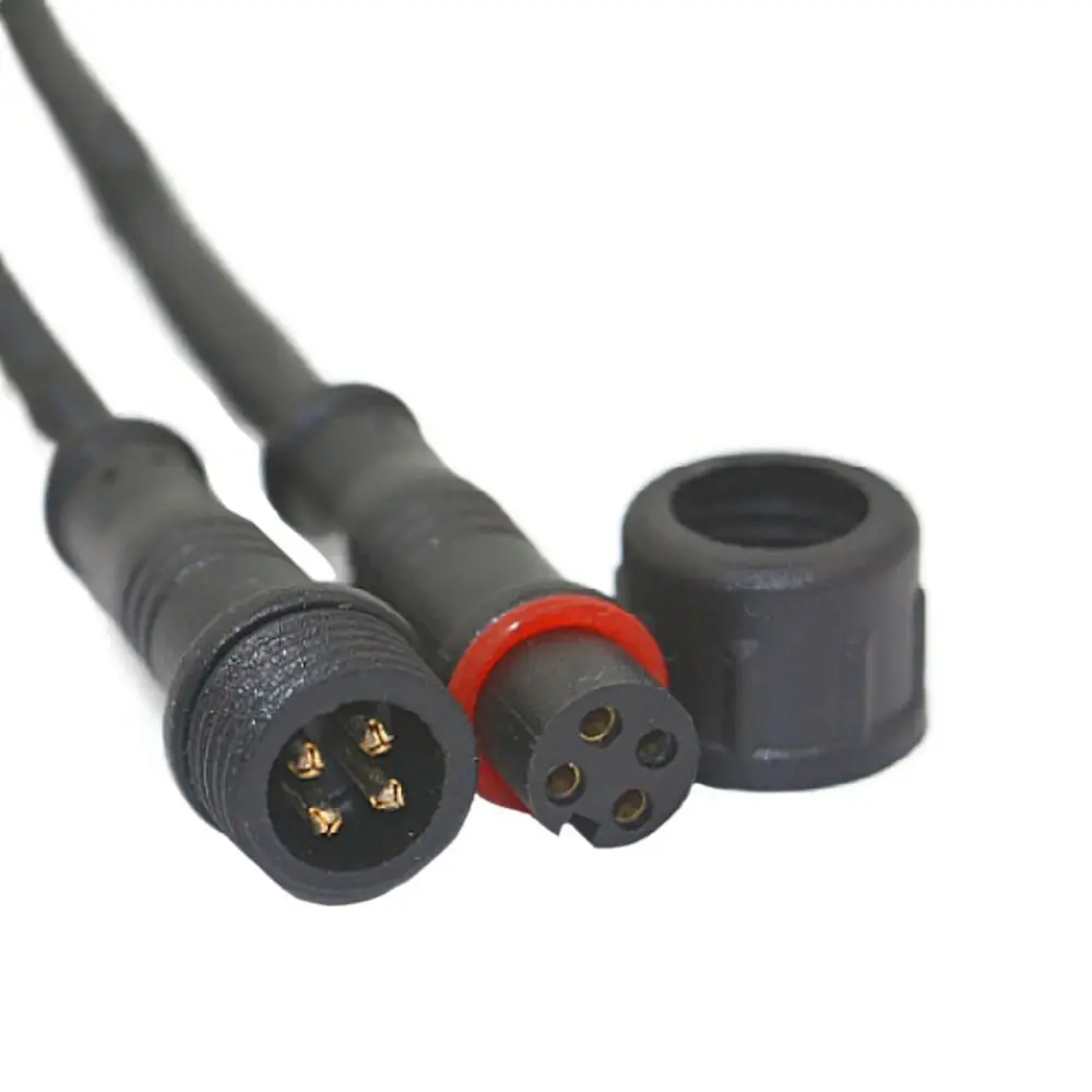 Male to Female 2pin 3pin 4pin 5pin led Connector Waterproof IP68 BLACK Cable for LED Strips Light