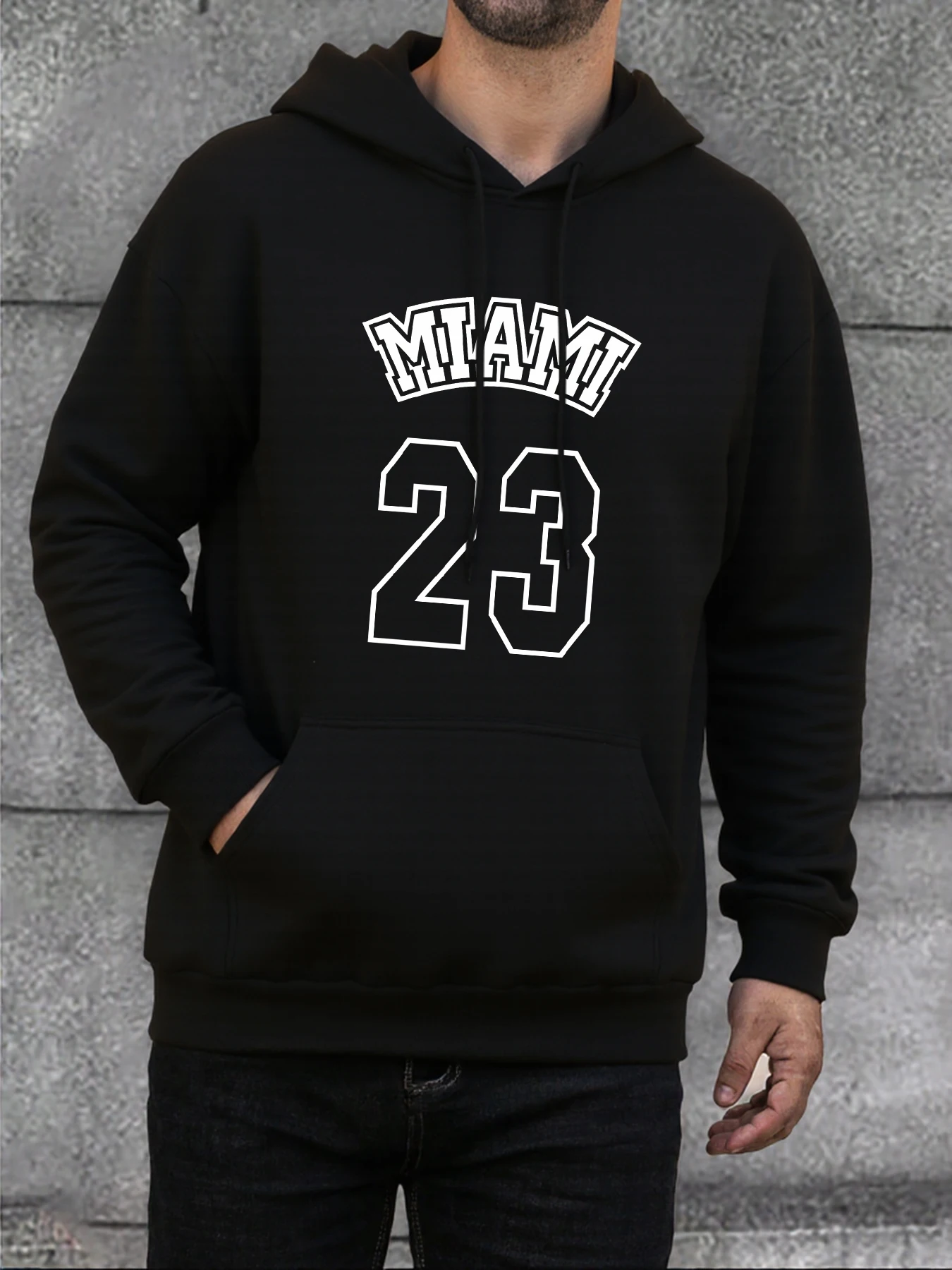 Miami Nummer 23. Drucke Männliche Hoodies Herbst Mode Pullover Straße Oversize Mit Kapuze Bequeme Warme Fleece Mann Streetwear