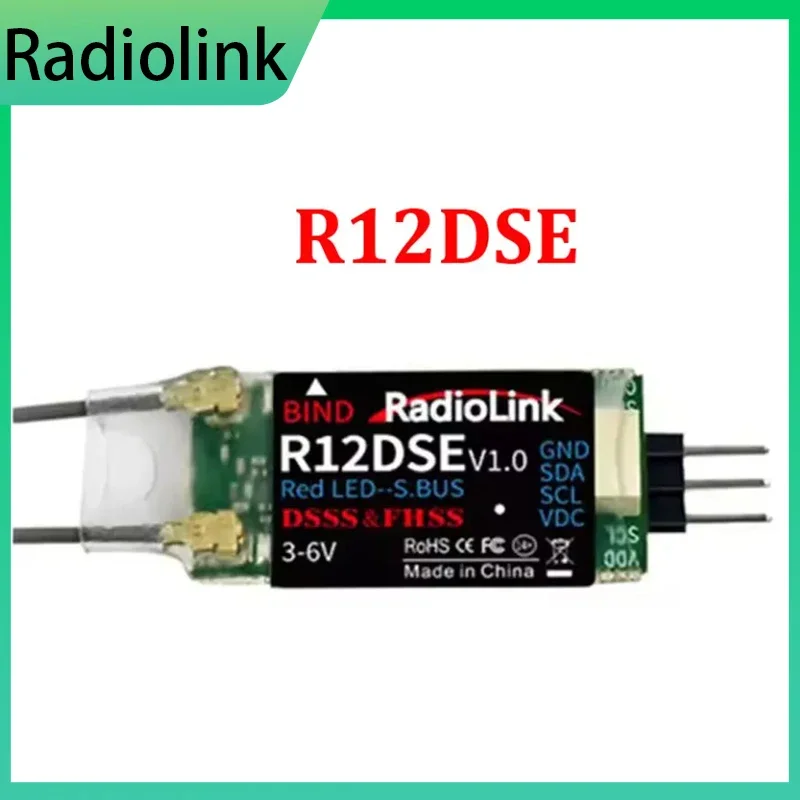 

Radiolink R12DSE 2.4G 12 Channels Mini RC Receiver SBUS Signal RX for FPV Racing Drone Quad Airplane Helicopeter