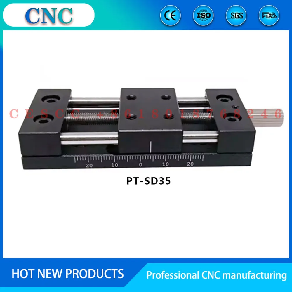 Travel 10/35/65/95 manual translation stage X single axis translation stage/one-dimensional translation stage slide/telescopic