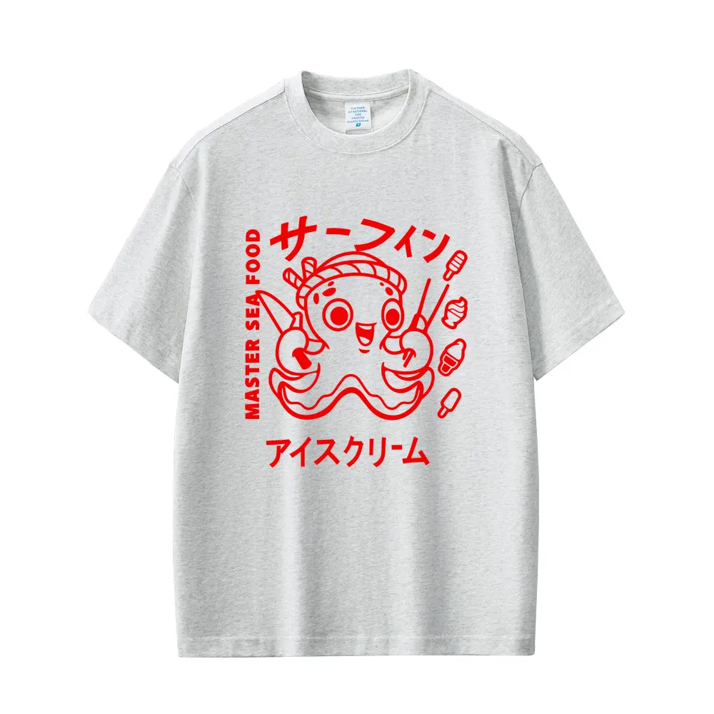 Japanese Octopus Funny Graphic T Shirt Funny 90s Vintage T-shirt Men Women Cotton Soft Oversized Short Sleeve Unisex Casual Tops