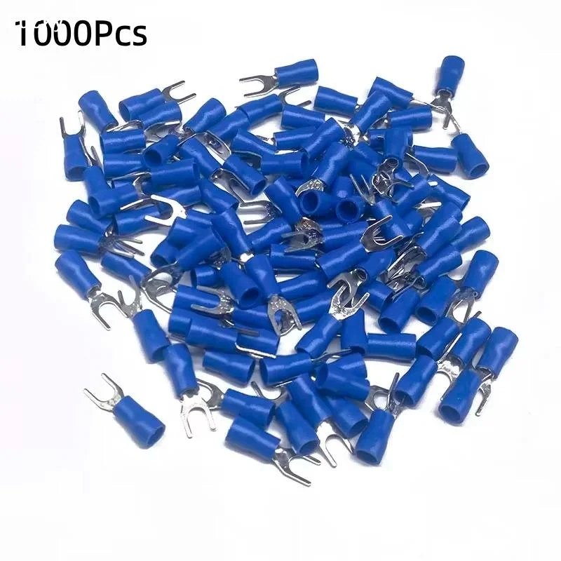 1000Pcs SV2-4 Y Type Fork Female Splice Terminal Plug Crimp Wire Cable Connector Electric Sertir Wire Adapter 1.5-2.5mm2