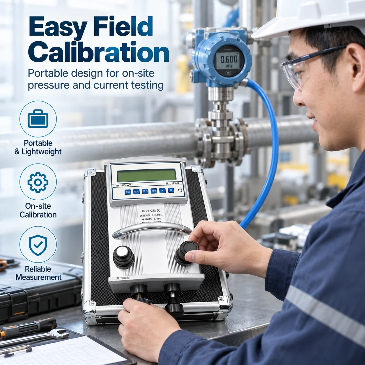 AOLIVIYA -0.095-2.5Mpa Pressure Calibrator Intelligent Precision Digital Pressure Gauge Portable Calibrator Specialty Tools