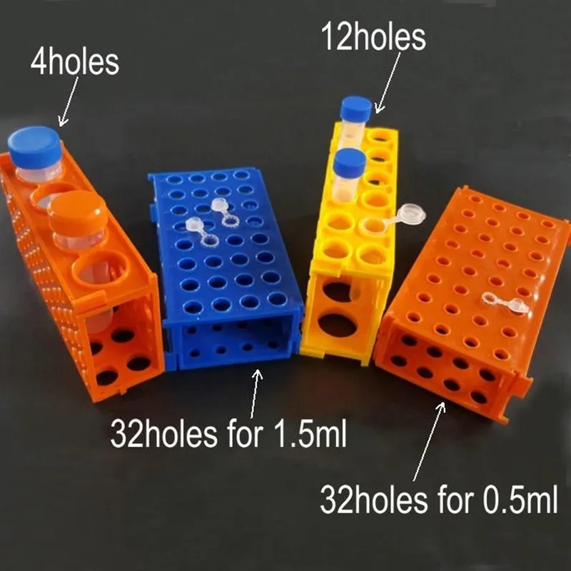 

1Pcs Plastic 0.5ml/1.5ml/10/15ml/50ml Multifunctional Centrifuge Tube Rack Freezing Test Tube Rack Available On Four Sides