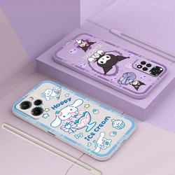 Kawaii Kuromi Anime dla Xiaomi Redmi Note 12 11 11T 10 10S 9 9S 9T 8 8T 7 Pro Plus szybki płynny sznurek miękki futerał na telefon Coque Capa