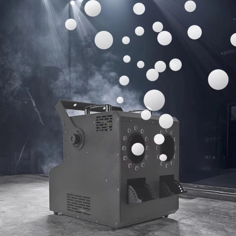 RGBW4-Wheel 1500W Fog Bubble Machine with Remote Control for Weddings Stage DJ Club-Smoke & Bubble Effects