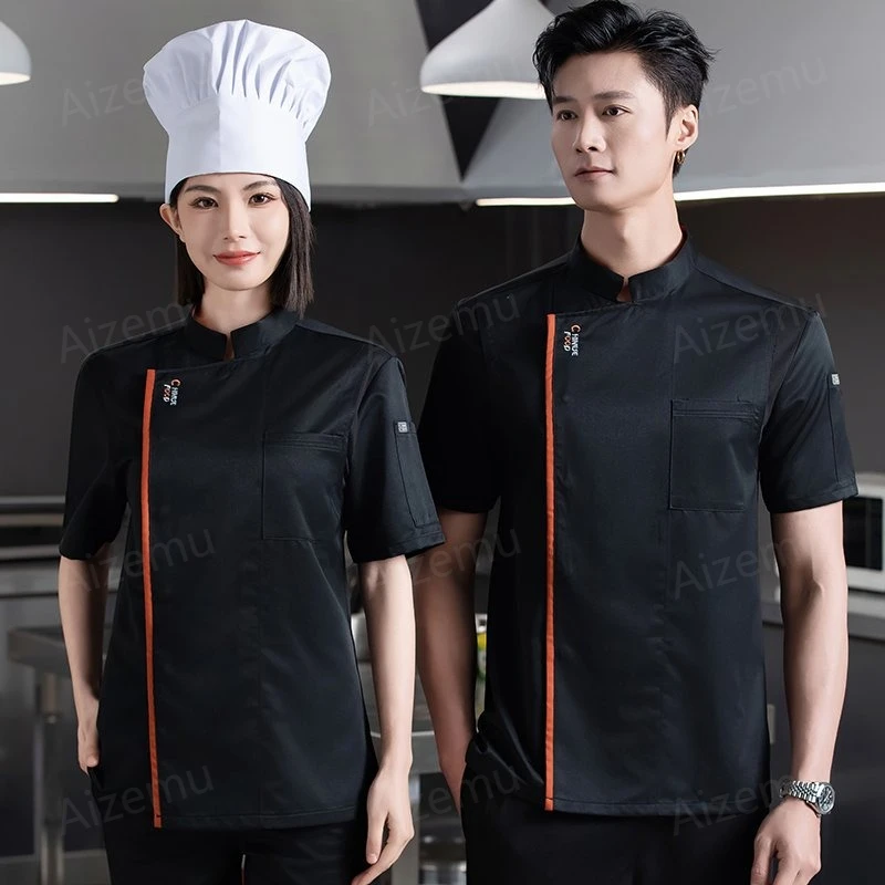 

Multiple Sizes Chef Uniform Classic Chef Jacket Cooking Work Clothes for Restaurant short sleeve Kitchen chef coat Food Service