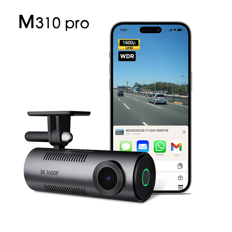 

Видеорегистратор M310 PRO 3K 1600P со встроенным Wi-Fi, круглосуточным мониторингом парковки, ночным видением и управлением через приложение