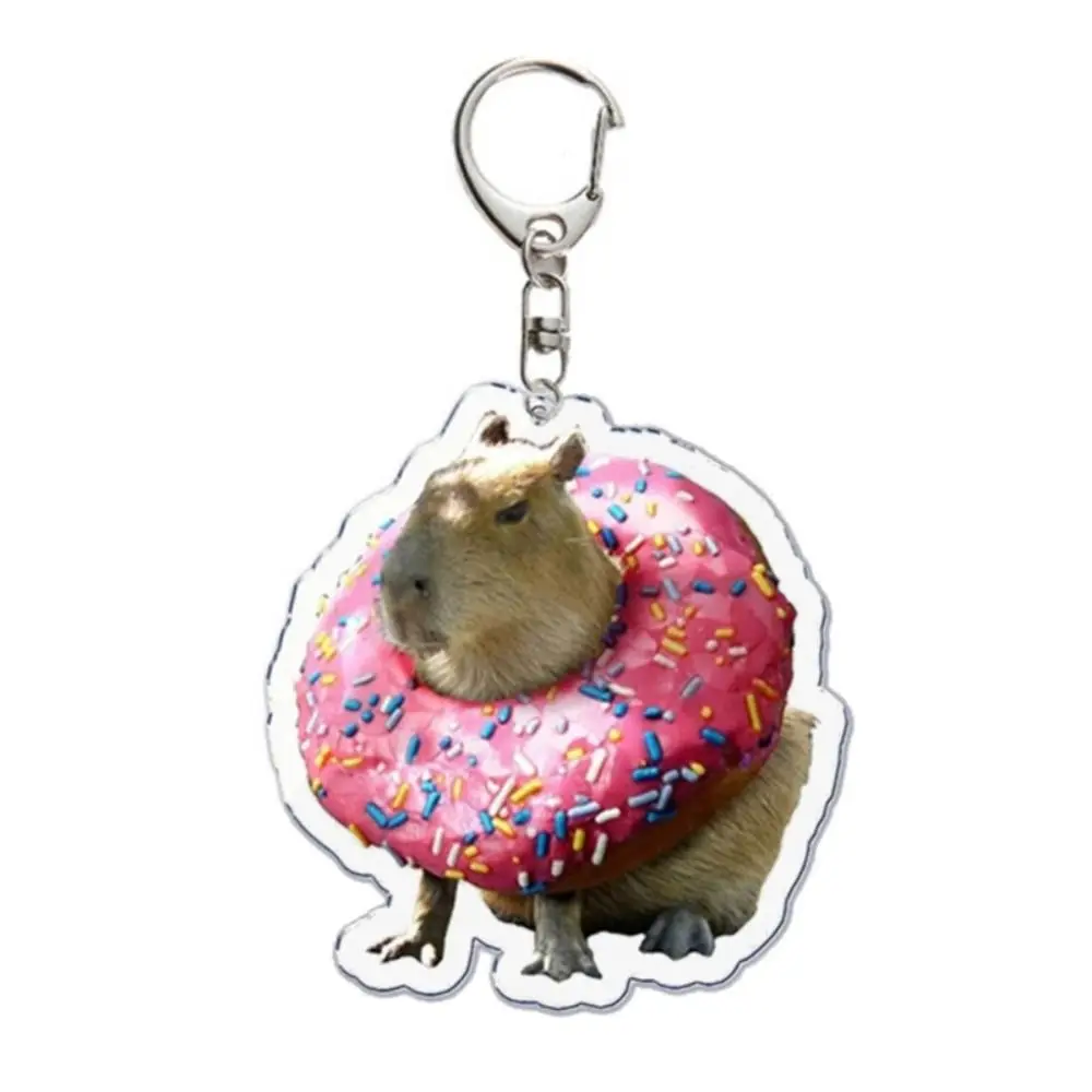 الإبداعية الكرتون كابيبارا كابيبارا المفاتيح الاكريليك لطيف الحيوان كابيبارا Keyrings الراتنج مضحك مفتاح قلادة