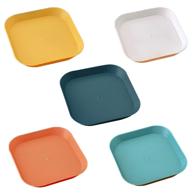 50JC Dessert Plate for Vegetable Fruit 5 inch Plastic Square Dinner Dish Tray