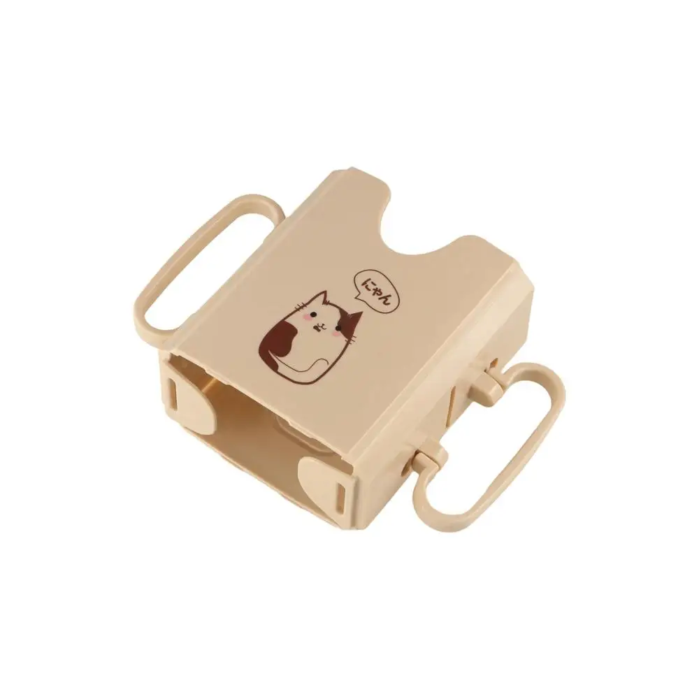 Cartoon Cat Kids Juice Box Holder Milk Box Food Storage Water Cup Tool Adjustable Handles Self-Help Drinking Storage Box Infant