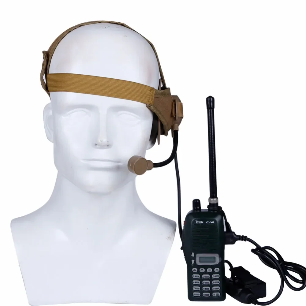 Military Shooting Tactical Headset Microphone used with PTT Walkies Talkie for CS Hunting Games Communication Headphone