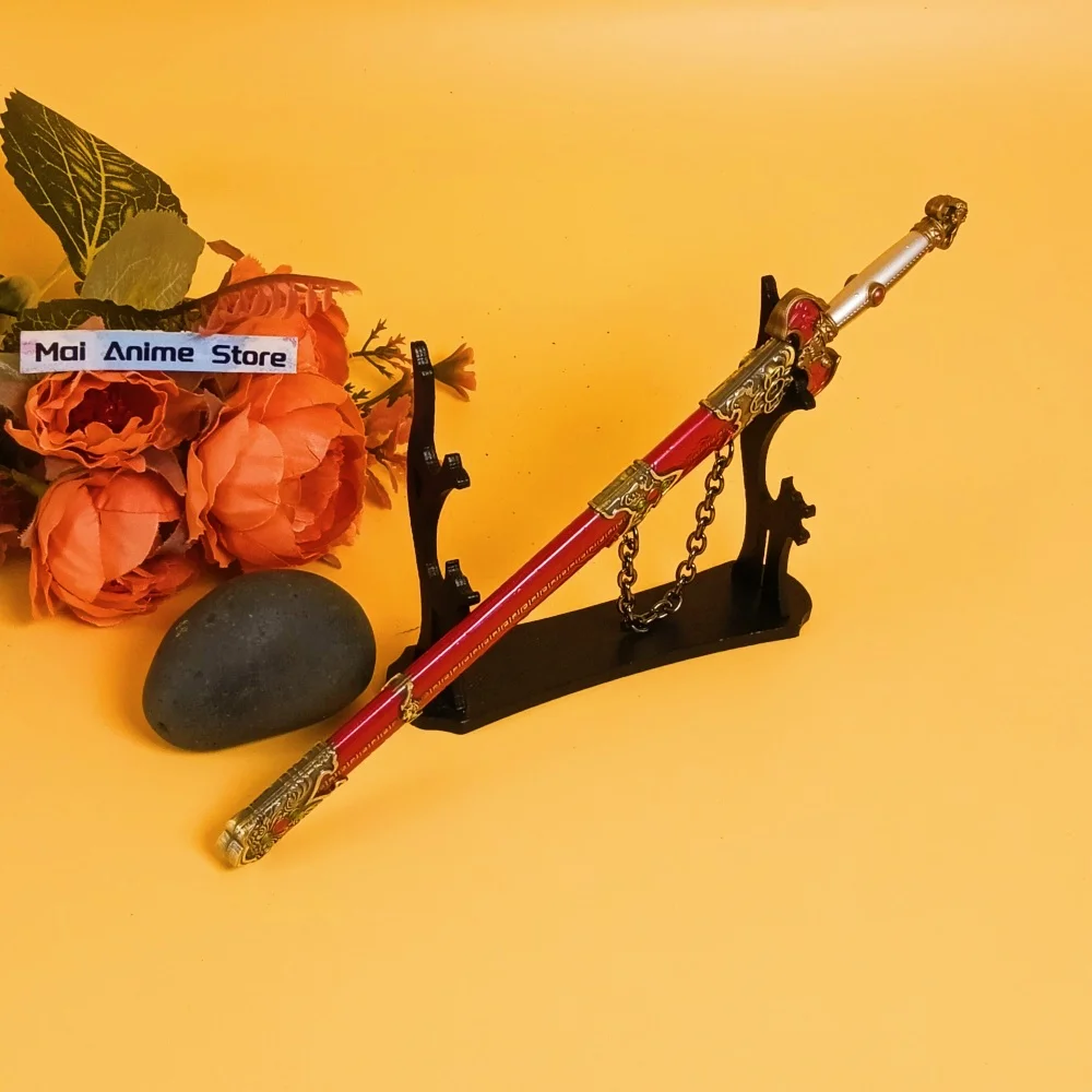 8.6in metal chinês antigo katana lâmina vermelho anime ninja faca espada tamanho real japonês katana original samurai sabre brinquedo presente