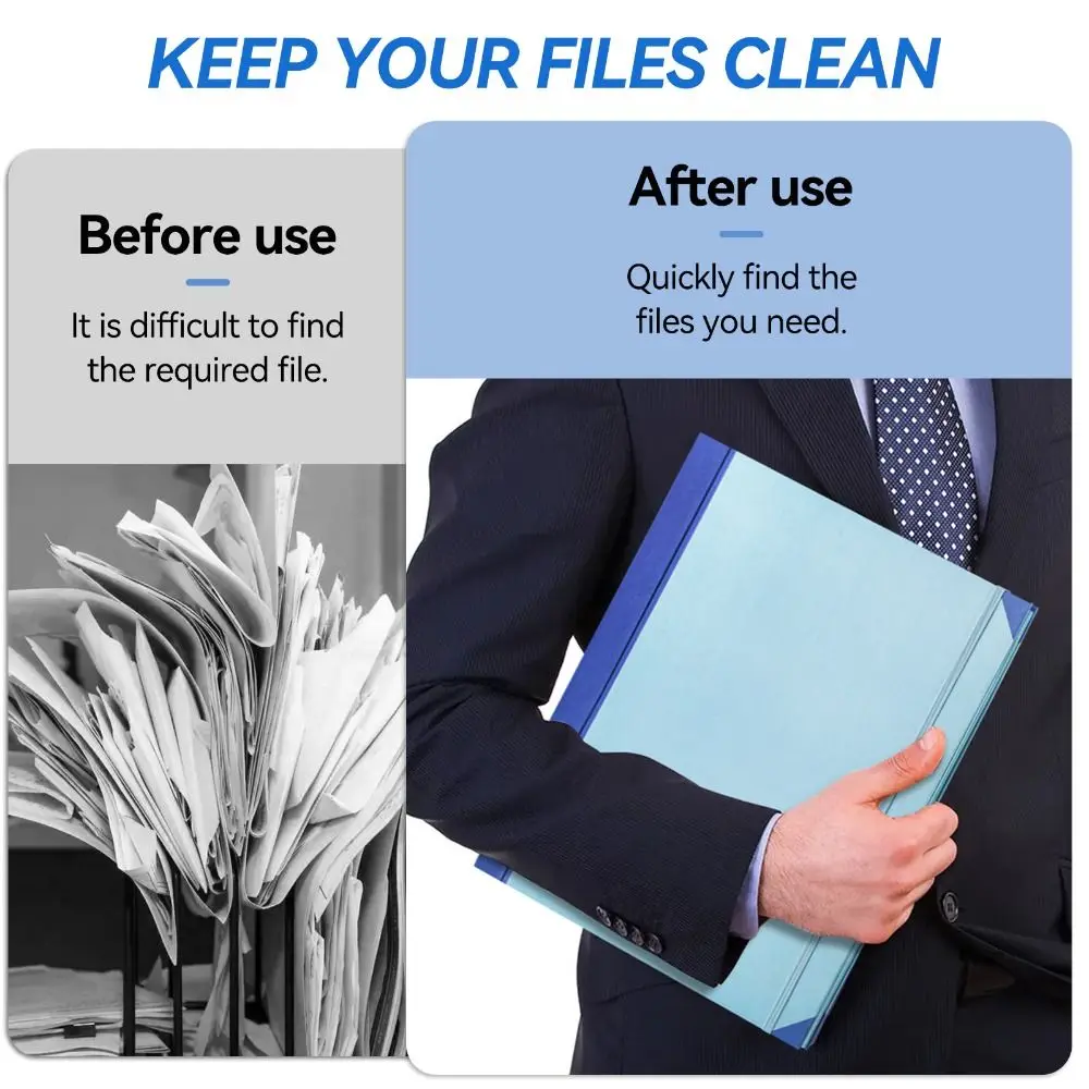 

File Organisation Folio Folders with Pocket Budget Planner Bag Portable Folio Life Organizer Binder Split Storage Sticker