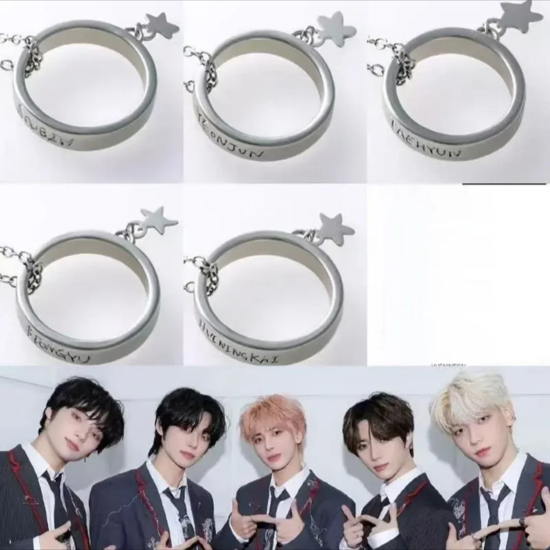 

Kpop Hot Boys Group SOOBIN YEONJUN BEOMGYU TAEHYUN HUENINGKAI High Quality Ring Necklace Pendant Decoration Clavicle Chain
