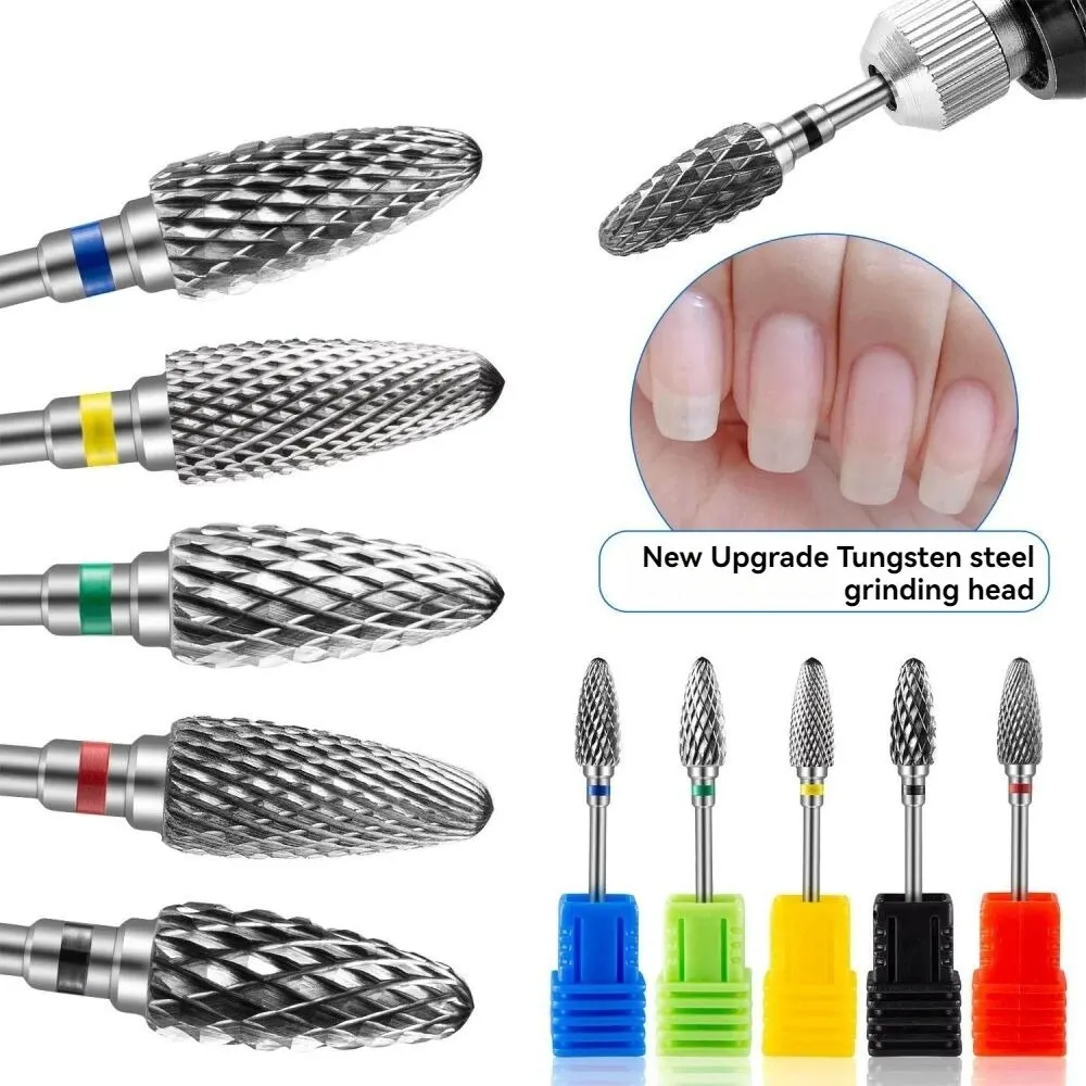 Manicure Tungsten Steel Grinding Head Polishing Removing Manicure Tools Corn Head Dead Skin Grinding Machine Accessories