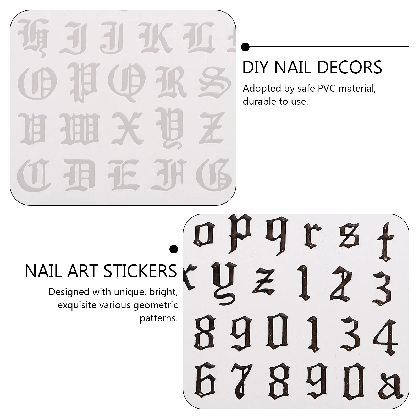 5세트 기하학적 네일 아트 스티커 프리미엄 PVC 소재 멋진 네일 장식 DIY 매니큐어 데칼 여성용