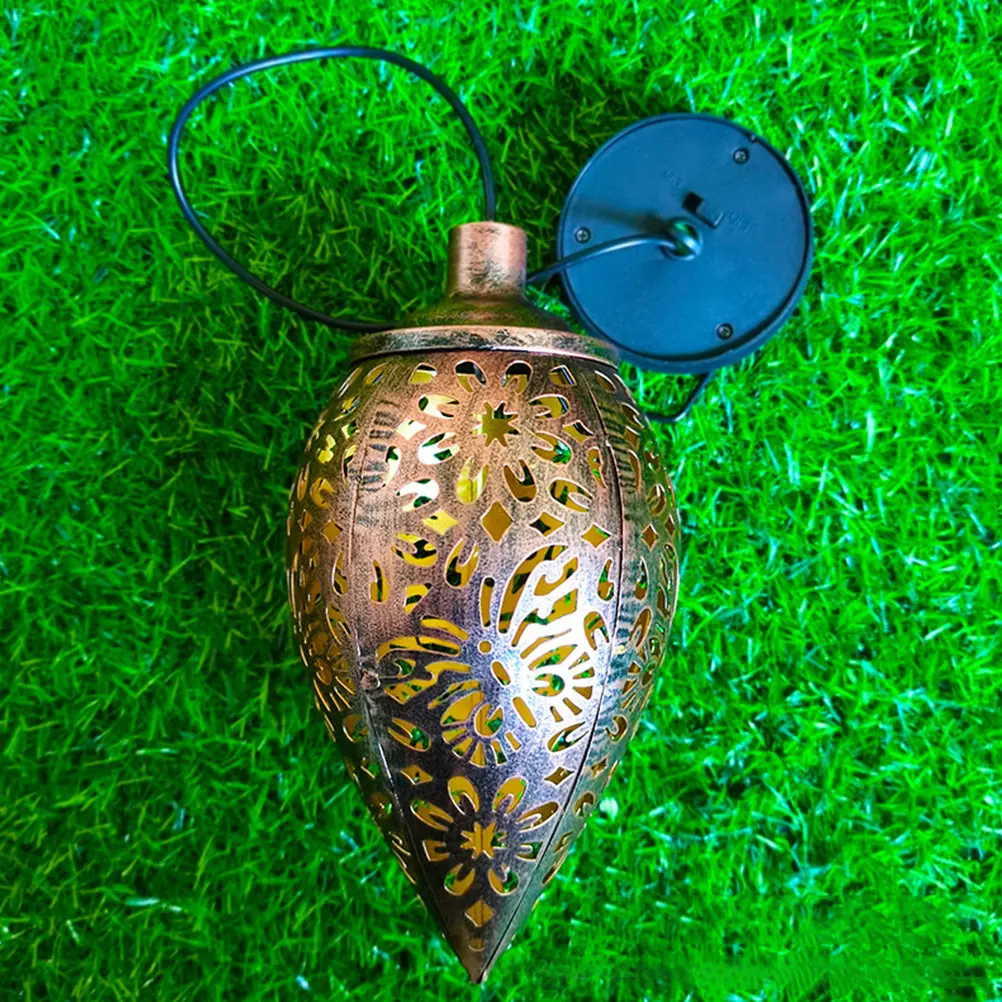 Solar Outdoor Chandelier Lanterns for Patio – Decorative Hanging Light with Projection Effect