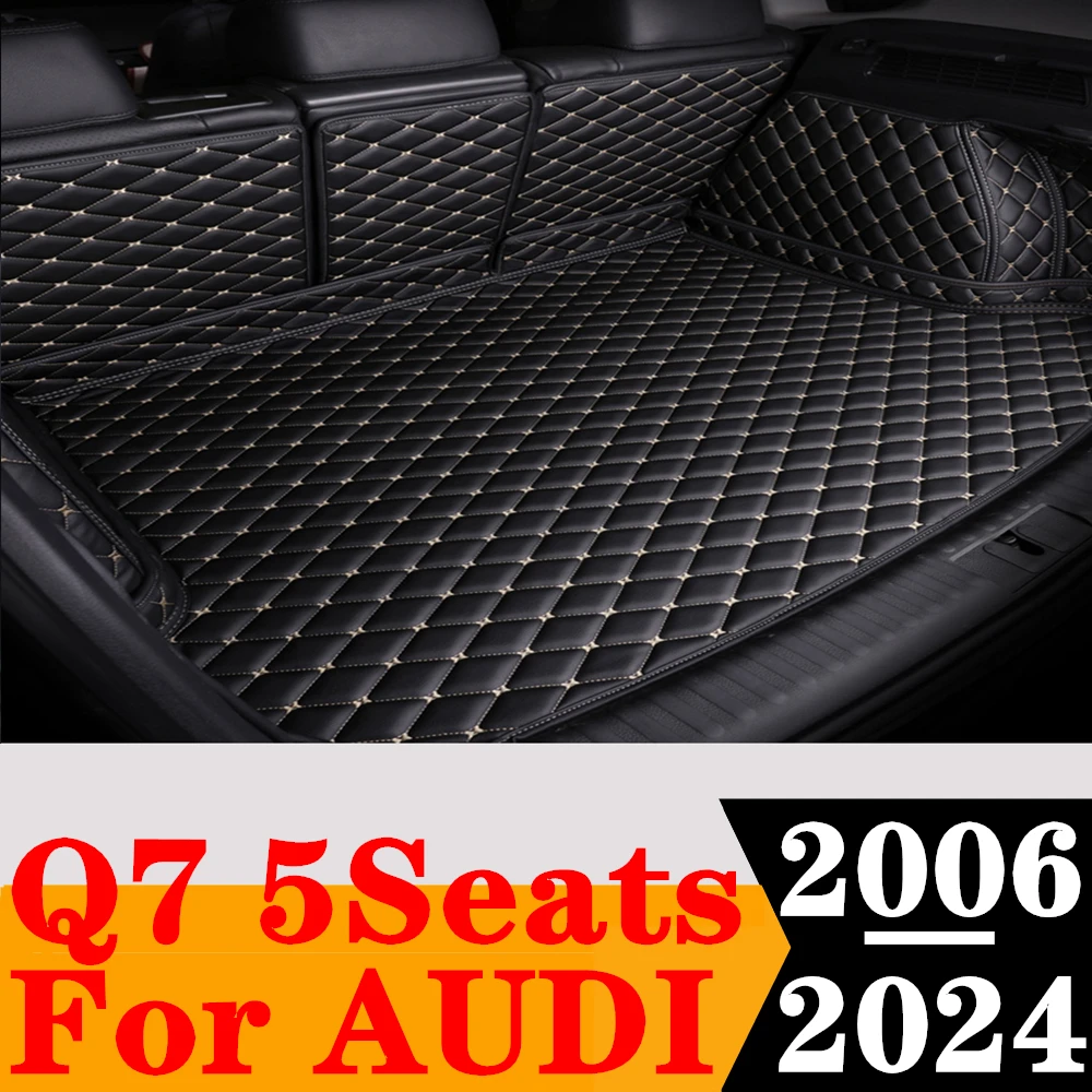 Custom Full Set Car Trunk Mat For AUDI Q7 5Seats 2024 2019- 2013 2012 2011 2010 2009 2008 2007 06 Rear Cargo Liner Tail Boot Pad