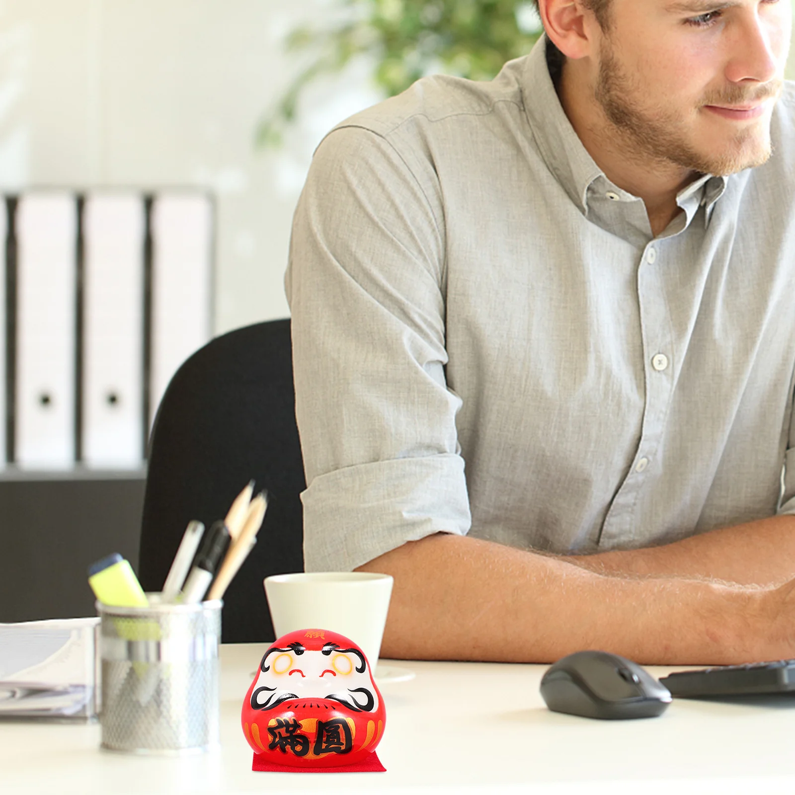 

Ceramic Statue Japanese Style Lucky Decor for Car Dashboard Home Office Interior Wealth Prosperity Blessing Miniature