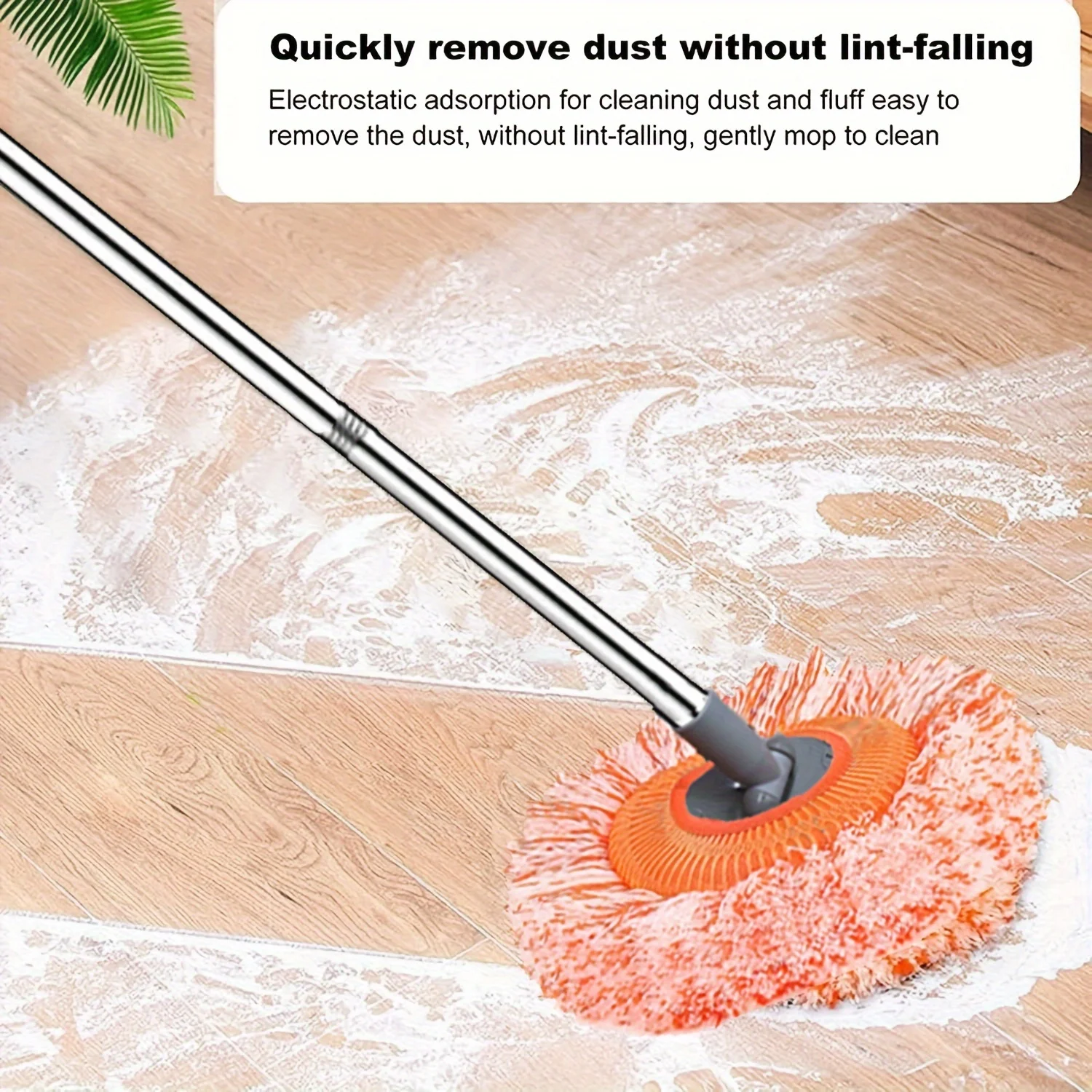 1Set Retractable Sunflower Mop Can Splice Rod Coral Velvet Mop Ceiling Floor Cleaning Wall Cleaning Car Wash Dust Cleaning Tool