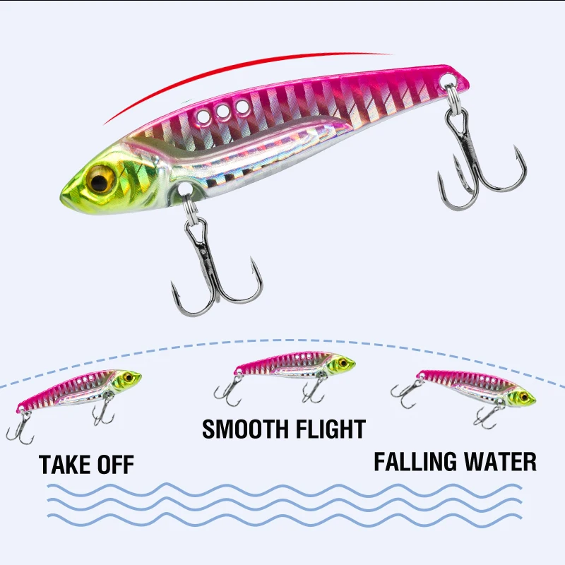 6 Stück Angelköder 3g/5g/7g/10g/14g/17g/20g Spinner Balancer Metall-Löffelköder VIB Bionischer Köder Sinkender Jig mit 3D-Augen für Vollständiges Schwimmen – Detail 5