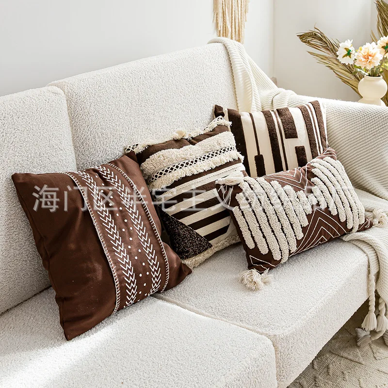 30x50/45x45cm Moroccan Boho Pillow Cover Handmade Ethnic Cushion Case Indian Southeast Style for Sofa Hotel Homestay Decor