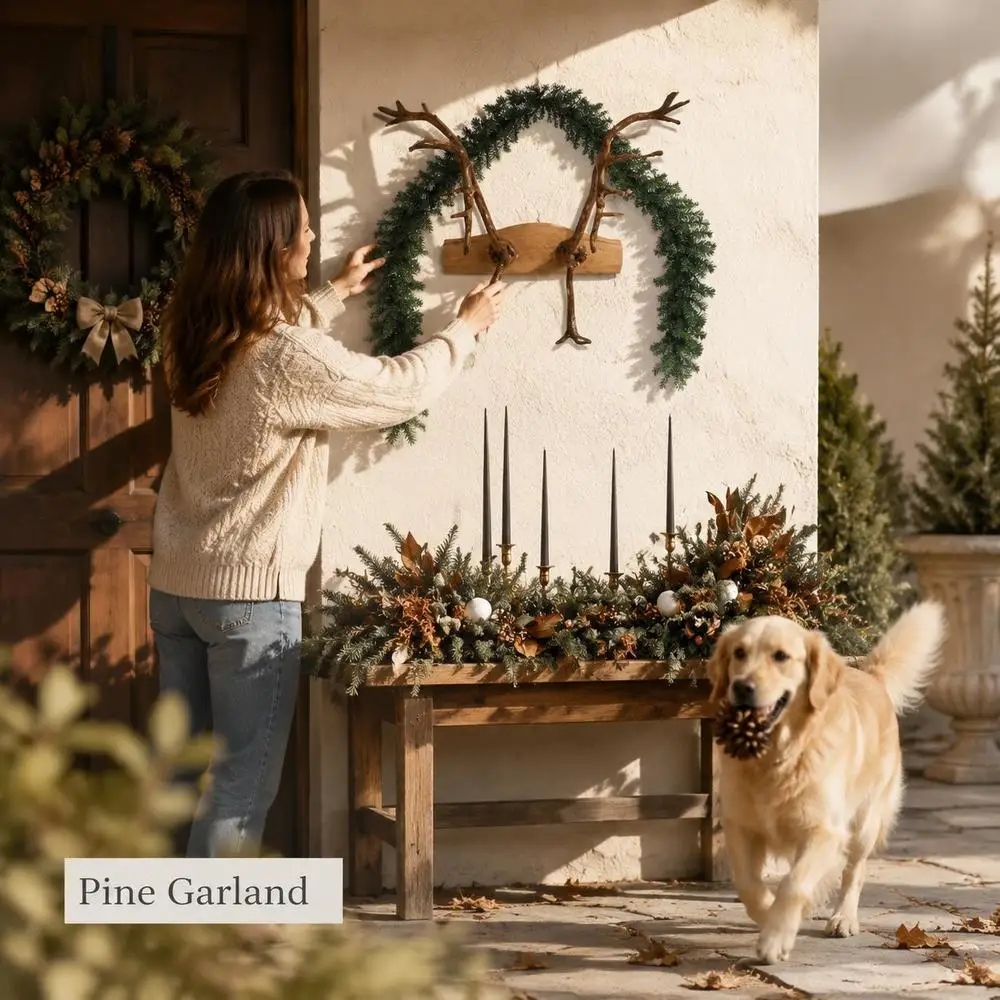 Guirlande de Noël en PVC 10m, excellent rapport qualité-prix, décoration pour la maison
