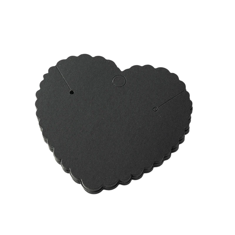 50pcs Paper 7.2x7.7cm Heart Shape Necklace Display Card For DIY Bracelets Earrings Jewelry Packaging Supplies Small Businesses