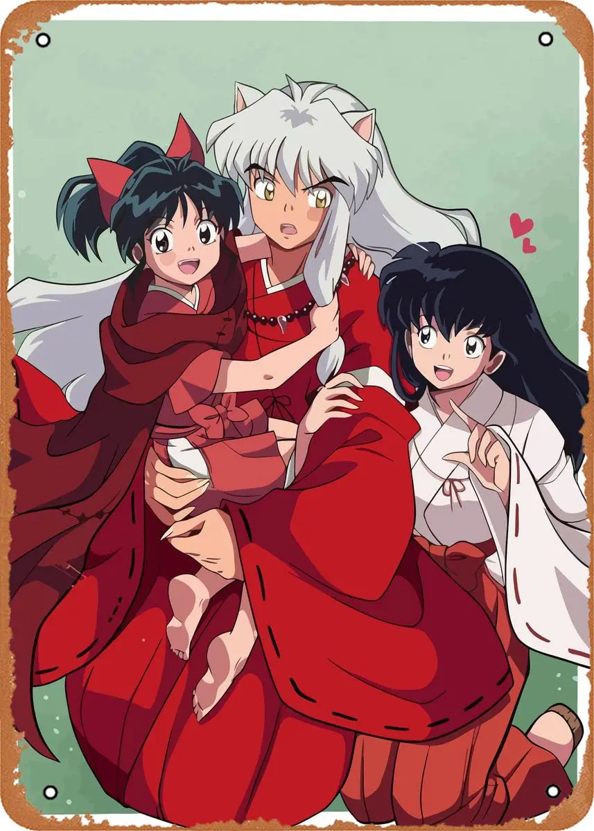 Muecddoa Movie Poster Retro Metal Sign Inuyasha Inuyasha Wall Art Decor Metal Sign - 8 x 12inch