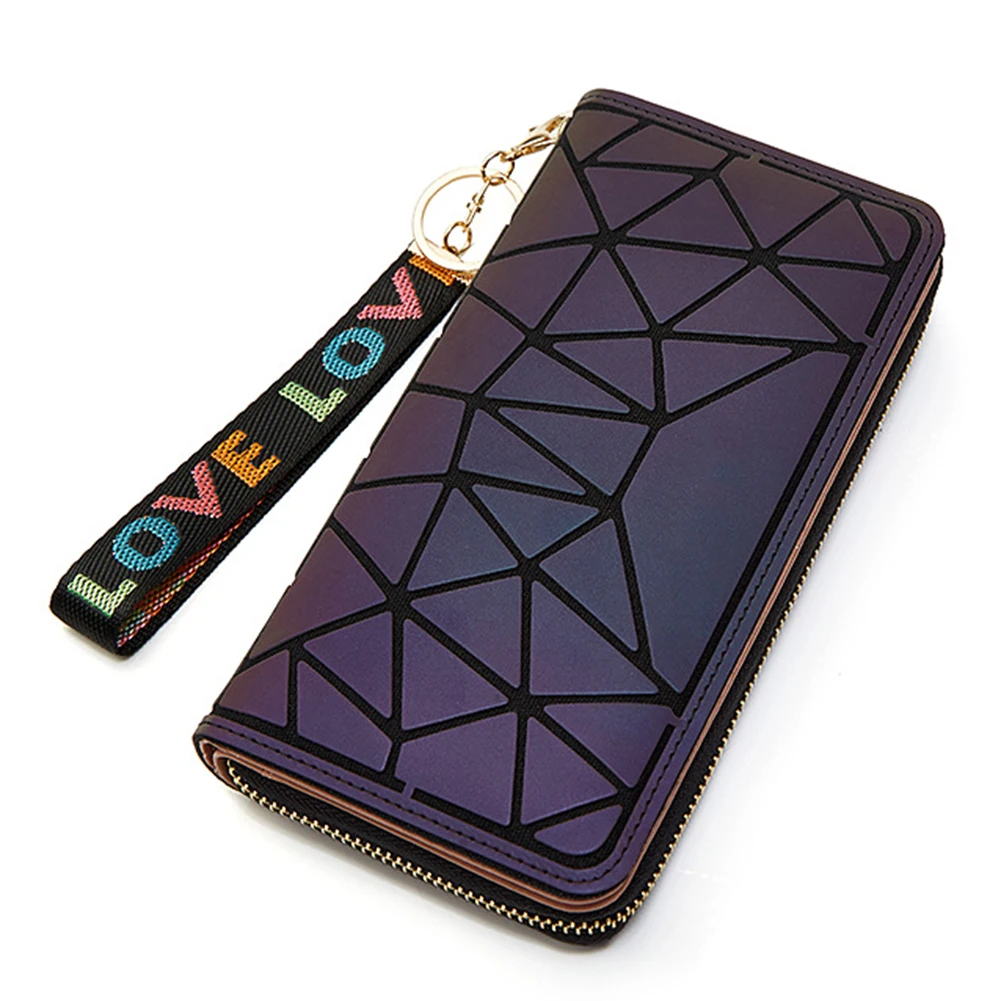 

2023 Sequined Geometric Zipper Long Clutchs Large Capacity Portable Coin Purse Gift For Birthday Wallet Clutch Bag