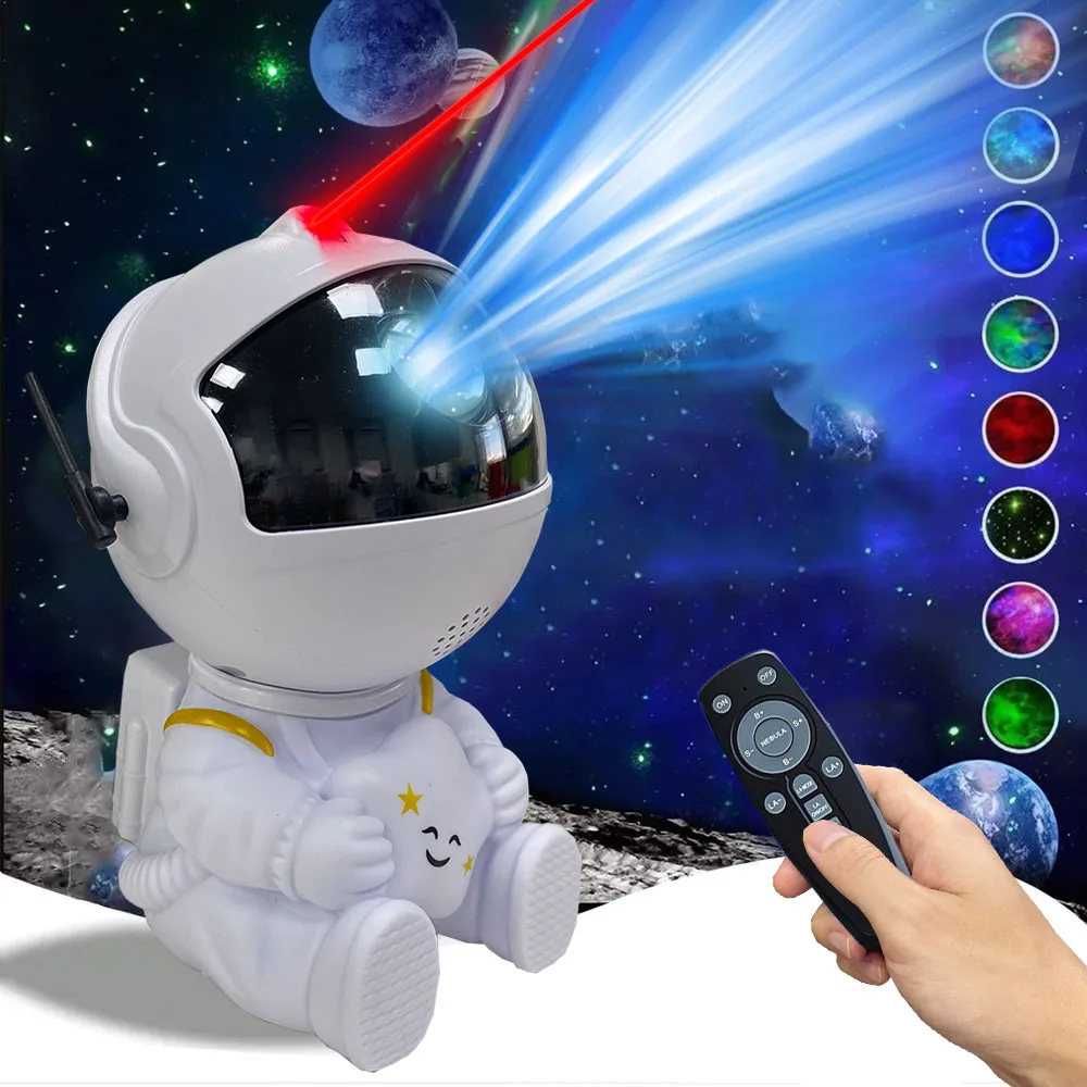 

LED star laser projection light bedroom room colorful night light astronaut shape remote control mini room ambient light Kid toy