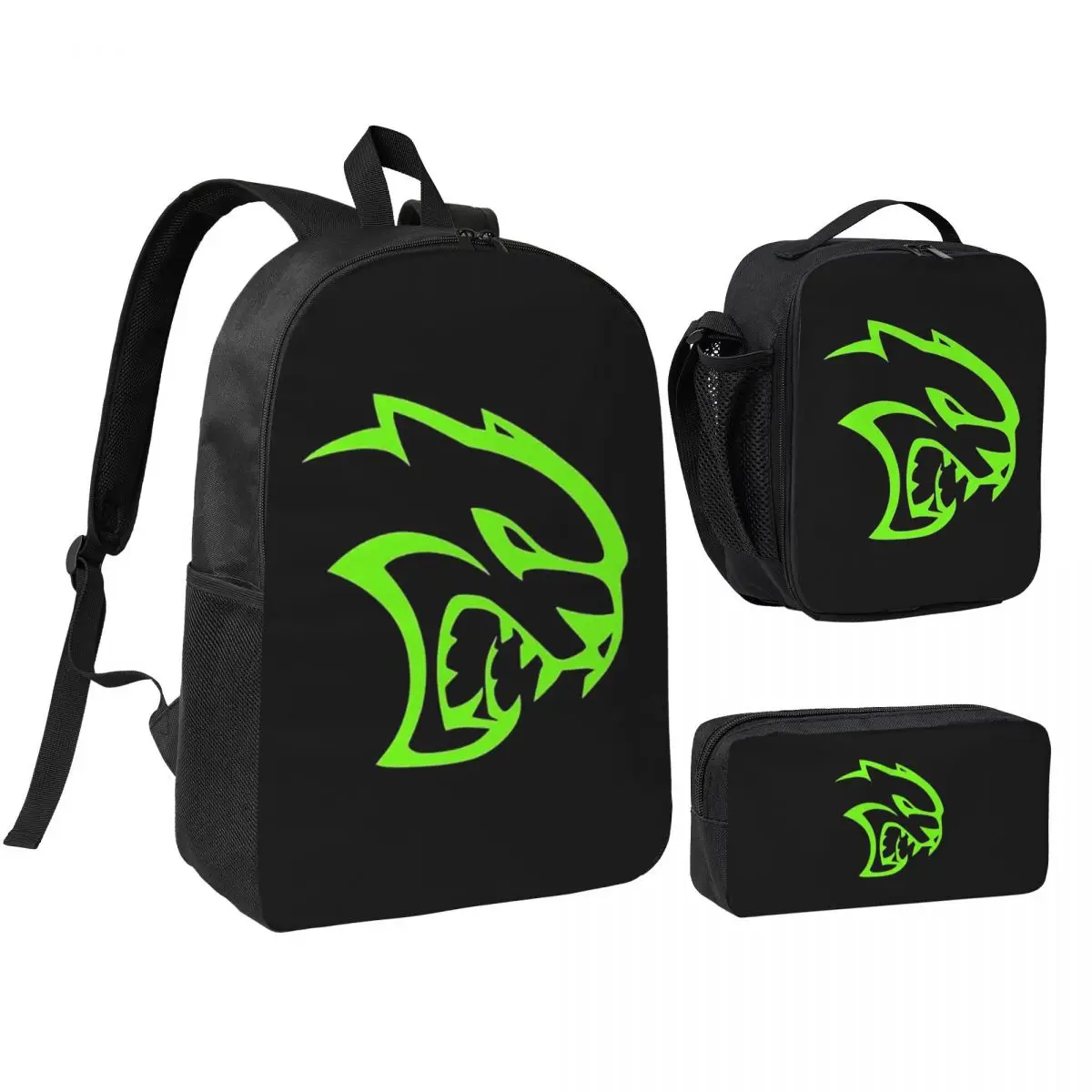 

Dodge Hellcat Srt Logo Backpack Student Boys Girls BookBag School Bag Computer Shoulder Bags 3ps Insulated Lunch Bag Pencil Case