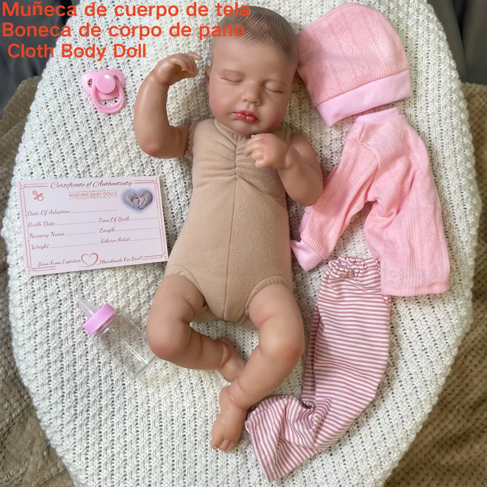 Two Style 20 Inch Lifelike Already Painted Reborn Dolls LouLou 3D Skin Realistic Baby Newborn Dolls Toy Figure Christmas Gift