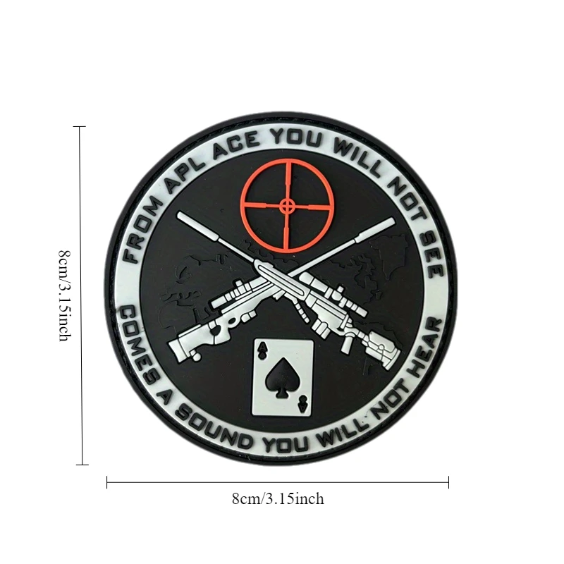 Parche táctico PVC 3D francotirador – Insignia de moral con velcro - imagen 3