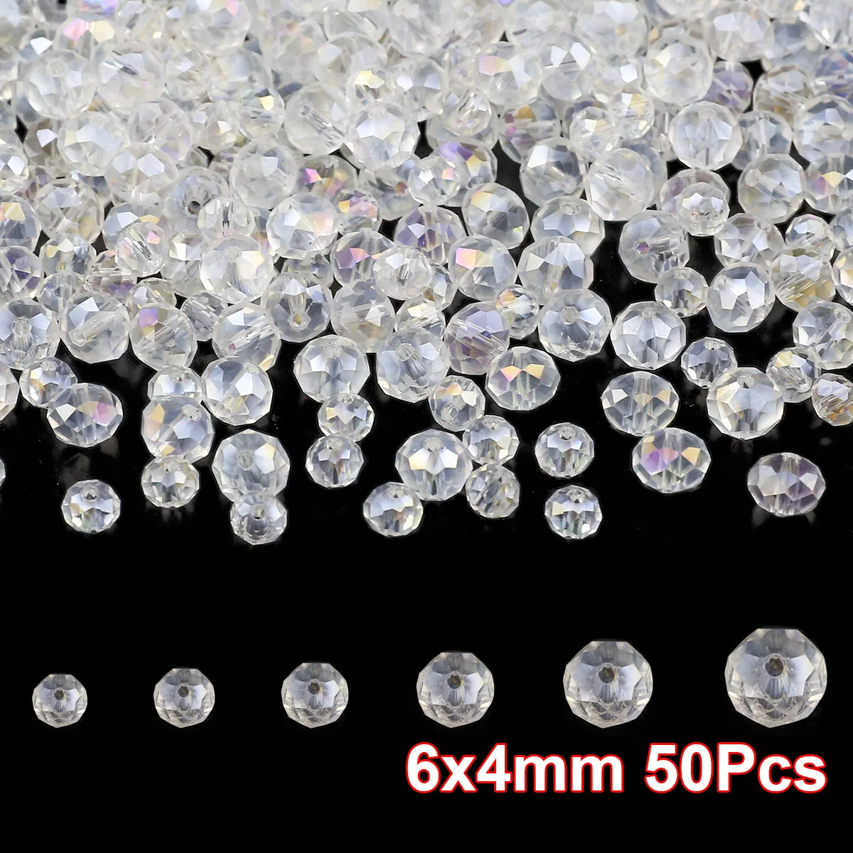 White Austrian Crystal 3 4 6 8mm Square Round Triangular Teardrop Loose Spaced Beads For Jewellery Making DIY Bracelet Necklace